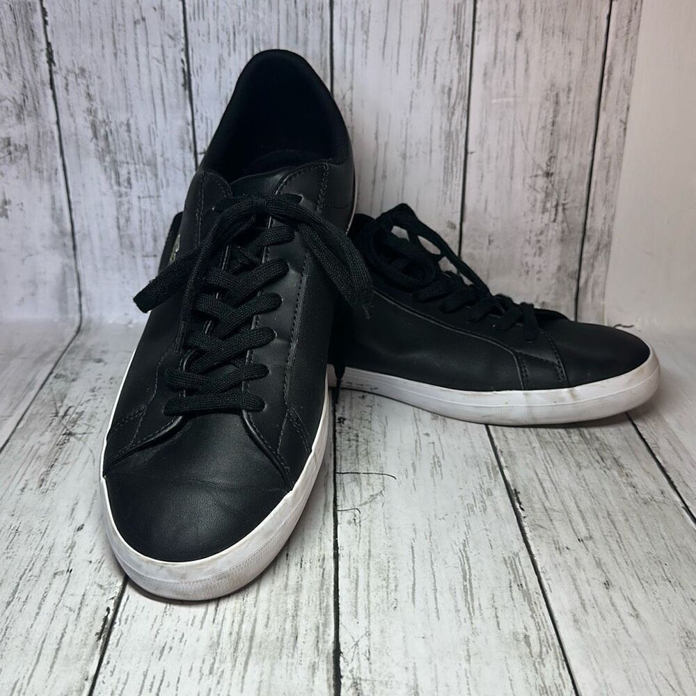 Lacoste Alligator Lerond Black‎ White Leather Sneakers Shoes Men’s Size 13